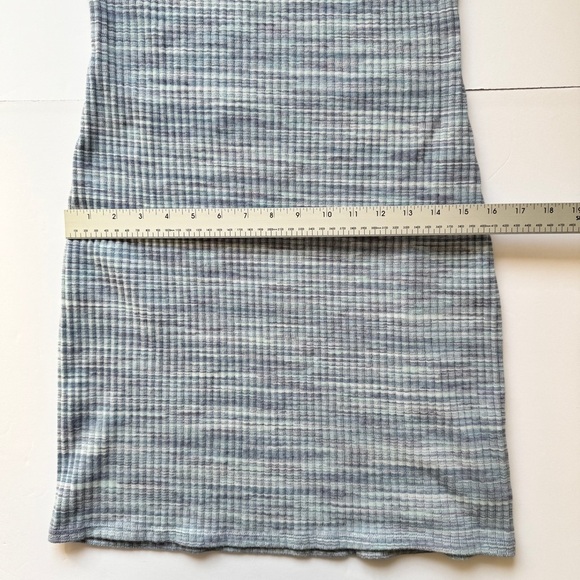 American Eagle AEO Dress Stretch Jersey Knit Ribbed Blue Heathered Comfy Sz L - Picture 8 of 13